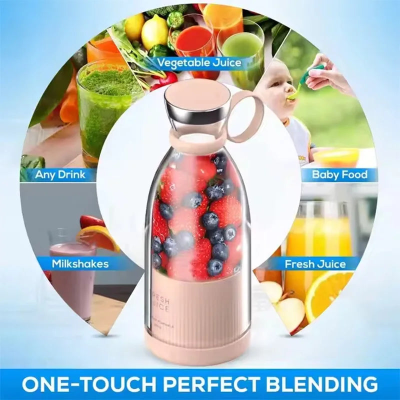 Portable fresh juice blender